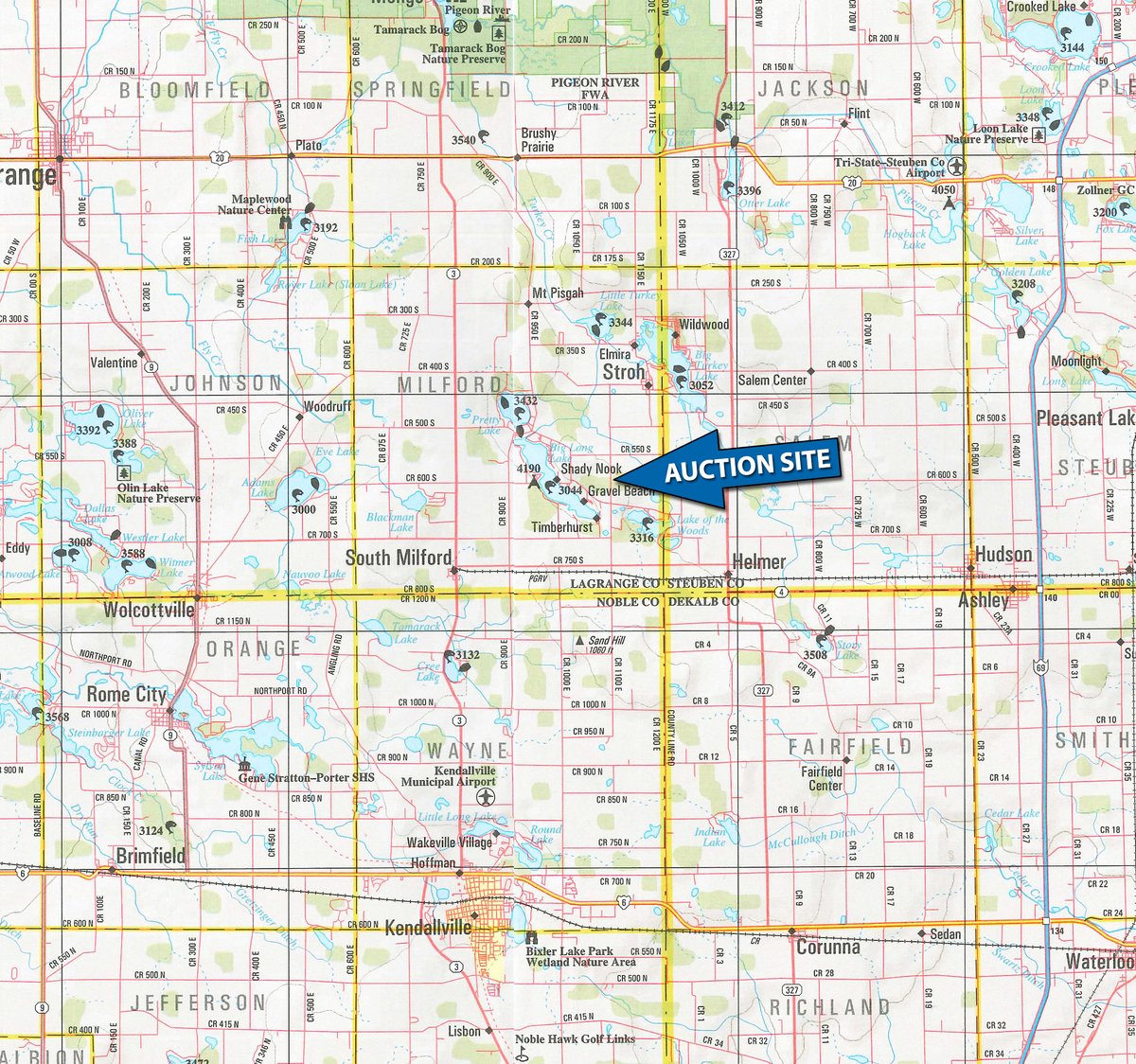 Area map - ABSOLUTE FARM EQUIPMENT AUCTION IN LAGRANGE COUNTY, INDIANA